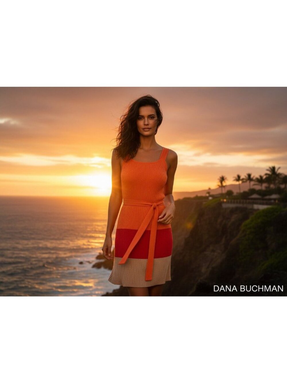 Sunset Colorblock Sleeveless Dress Modern Retro, Summer Vacay, Resort Chic